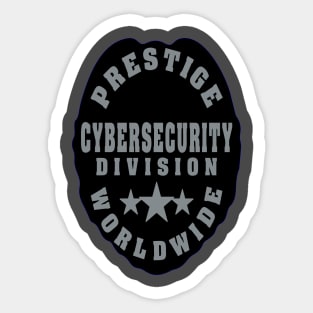 Front and Back Prestige Worldwide Cyber Security Division Sticker